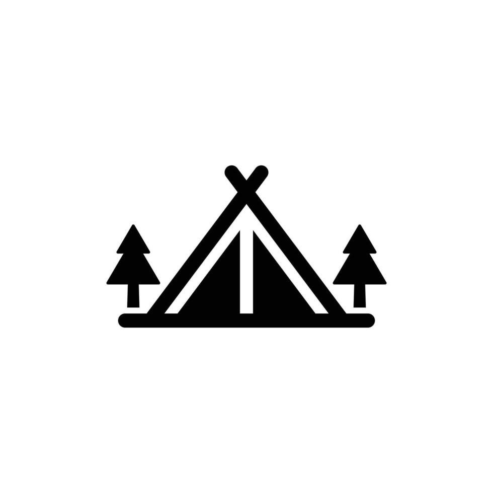 camping tent gemakkelijk vlak icoon vector illustratie