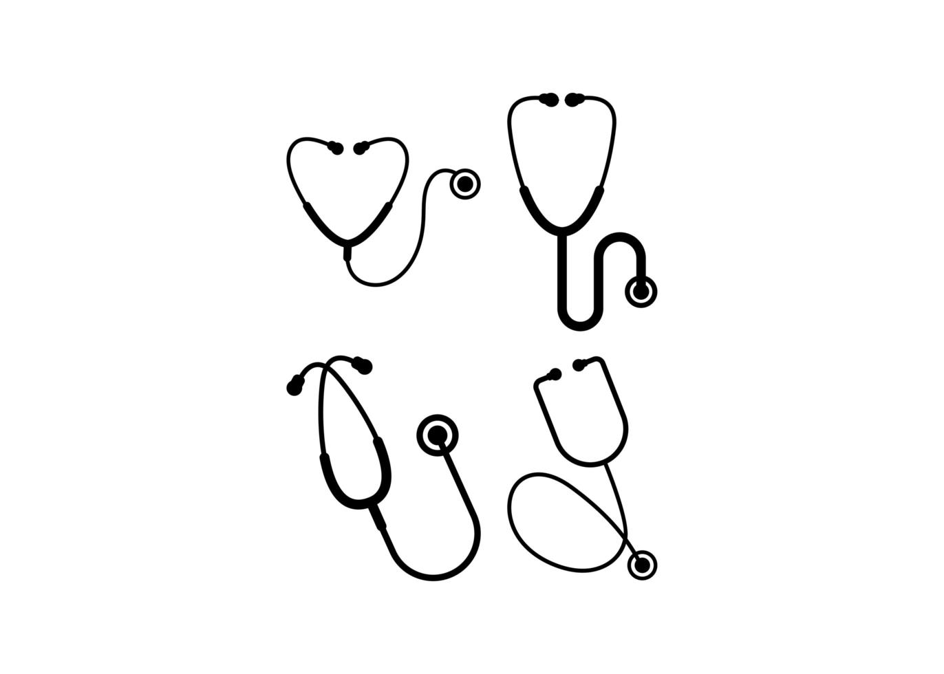 stethoscoop pictogram ontwerpset vector