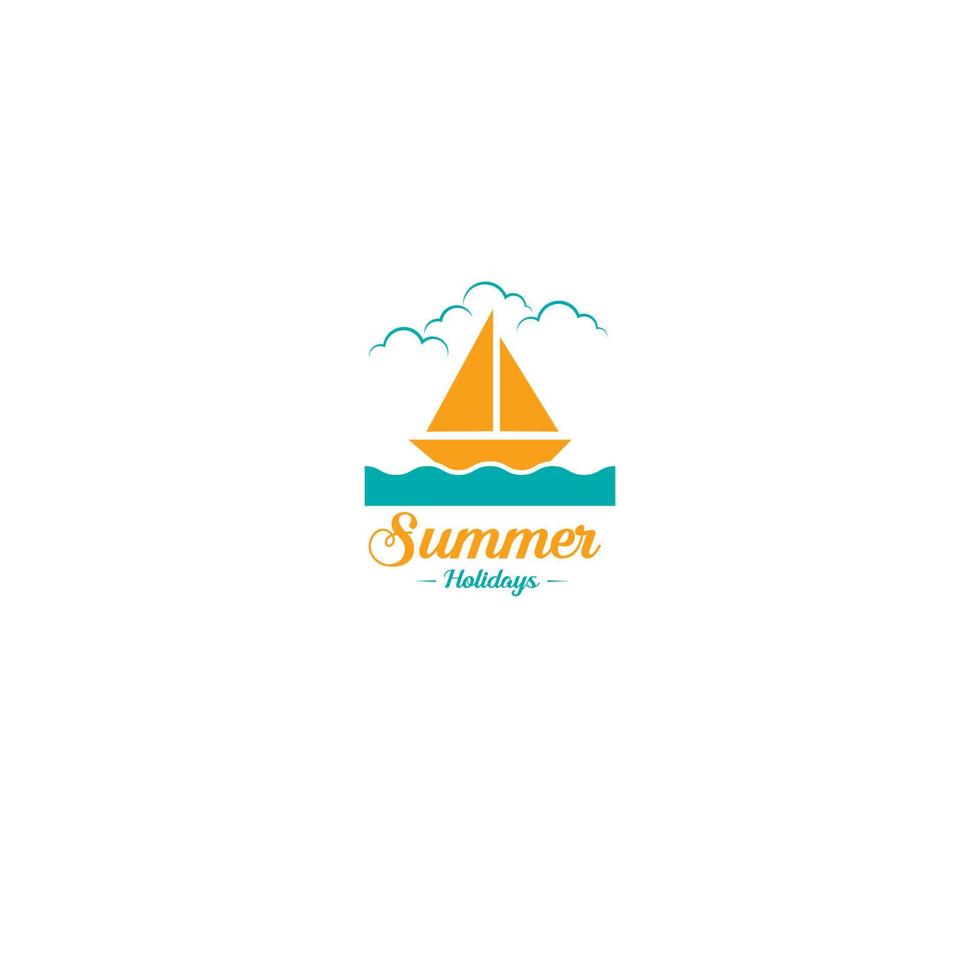 zomer zeilboot logo vector