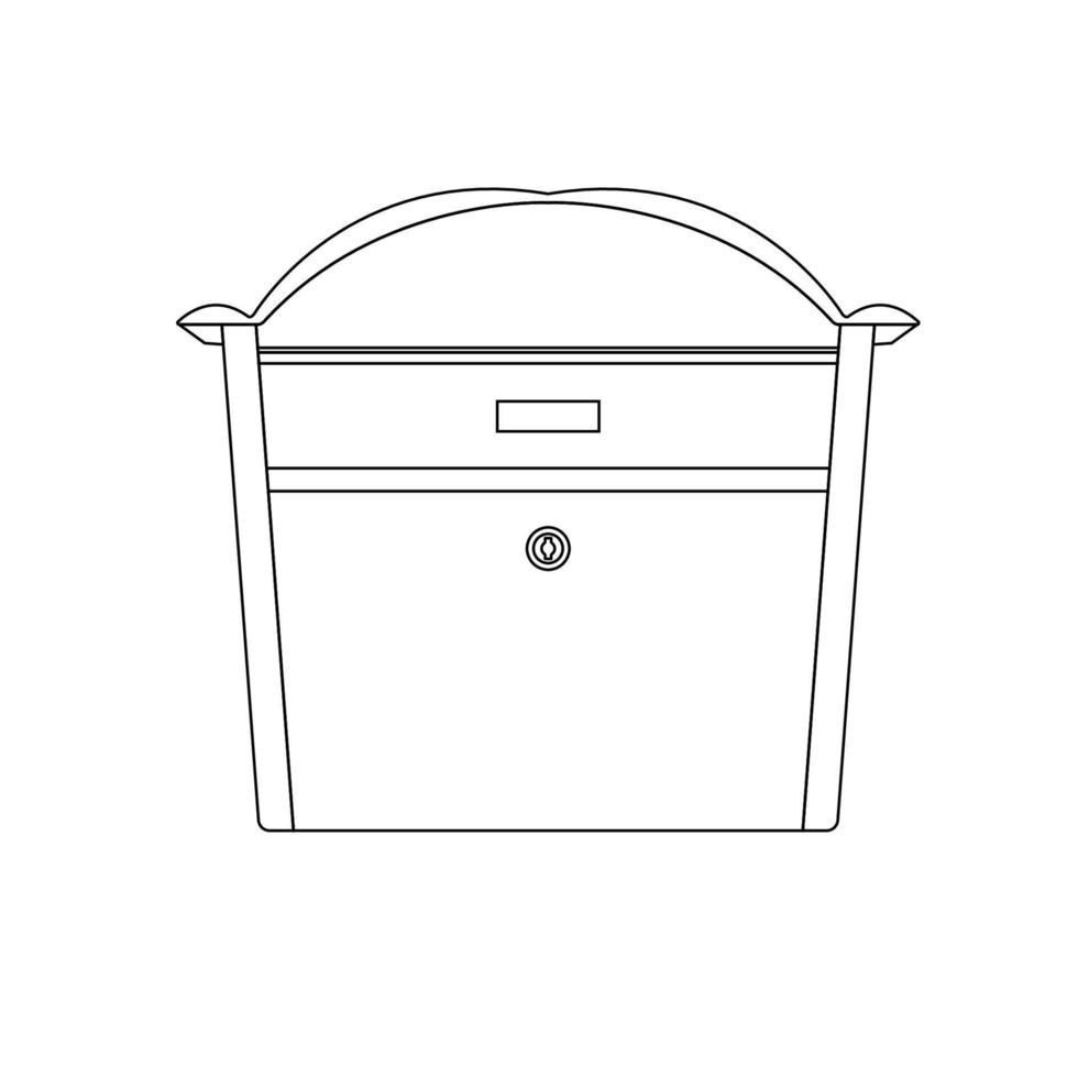postbus schets icoon illustratie Aan geïsoleerd wit achtergrond vector