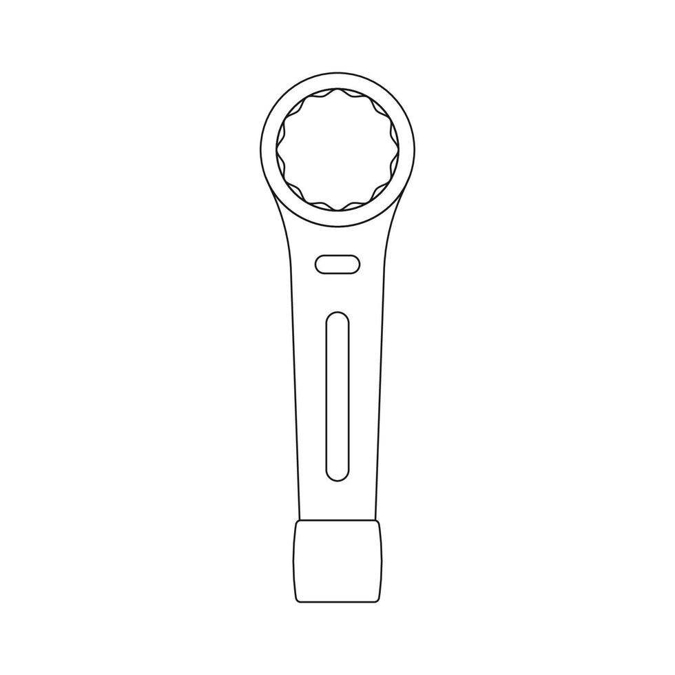 moersleutel schets icoon illustratie Aan geïsoleerd wit achtergrond trefwoorden langu vector