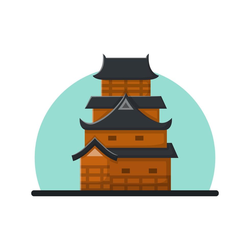 vector illustratie traditioneel gebouw van Japan Azië cultuur architectuur