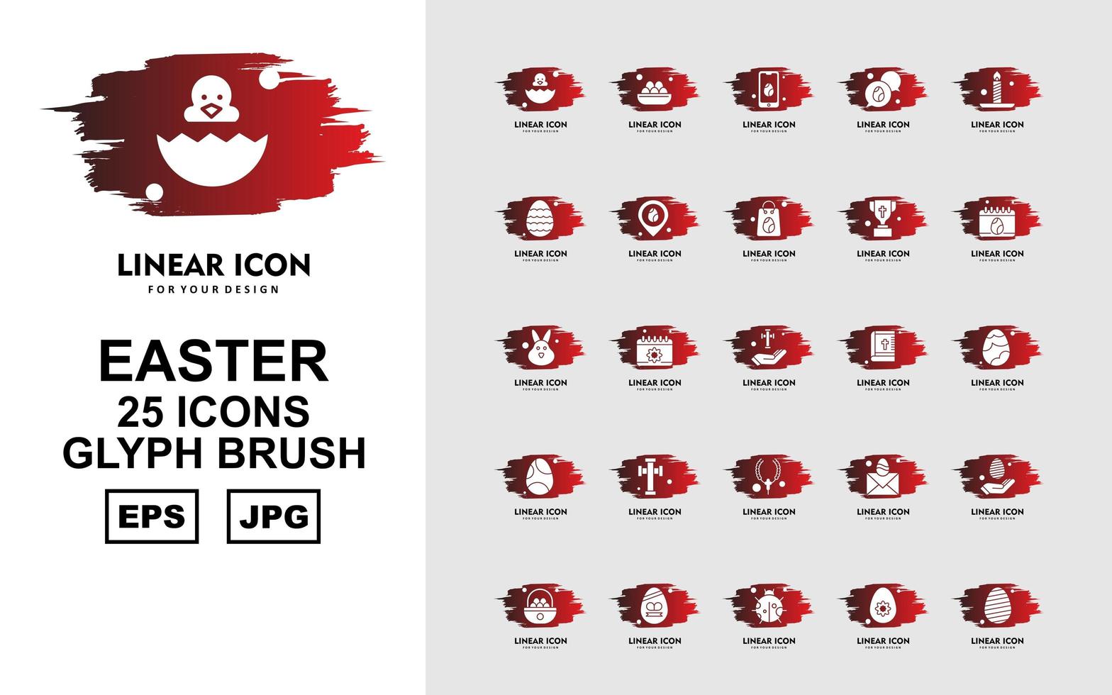 25 premium pasen glyph brush icon pack vector