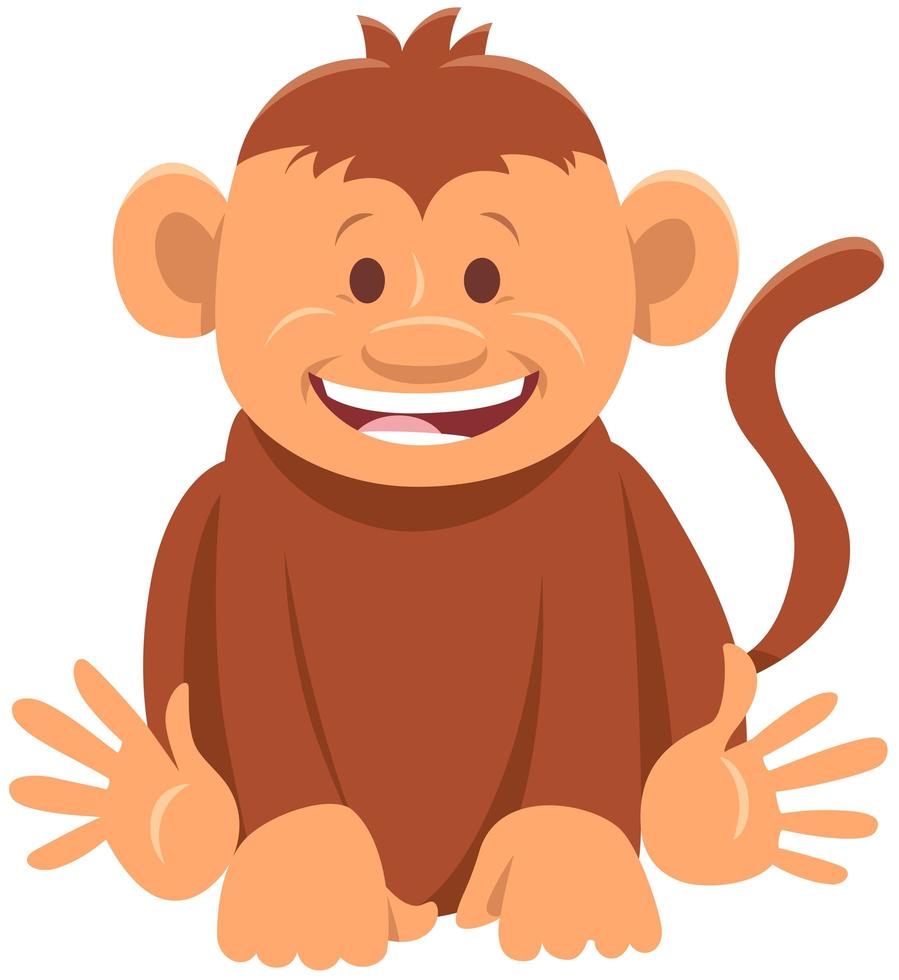 schattig aap stripfiguur dierlijk beeldverhaal vector