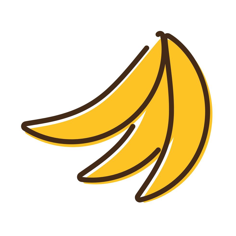 verse bananen fruit lijn en vul stijlicoon vector