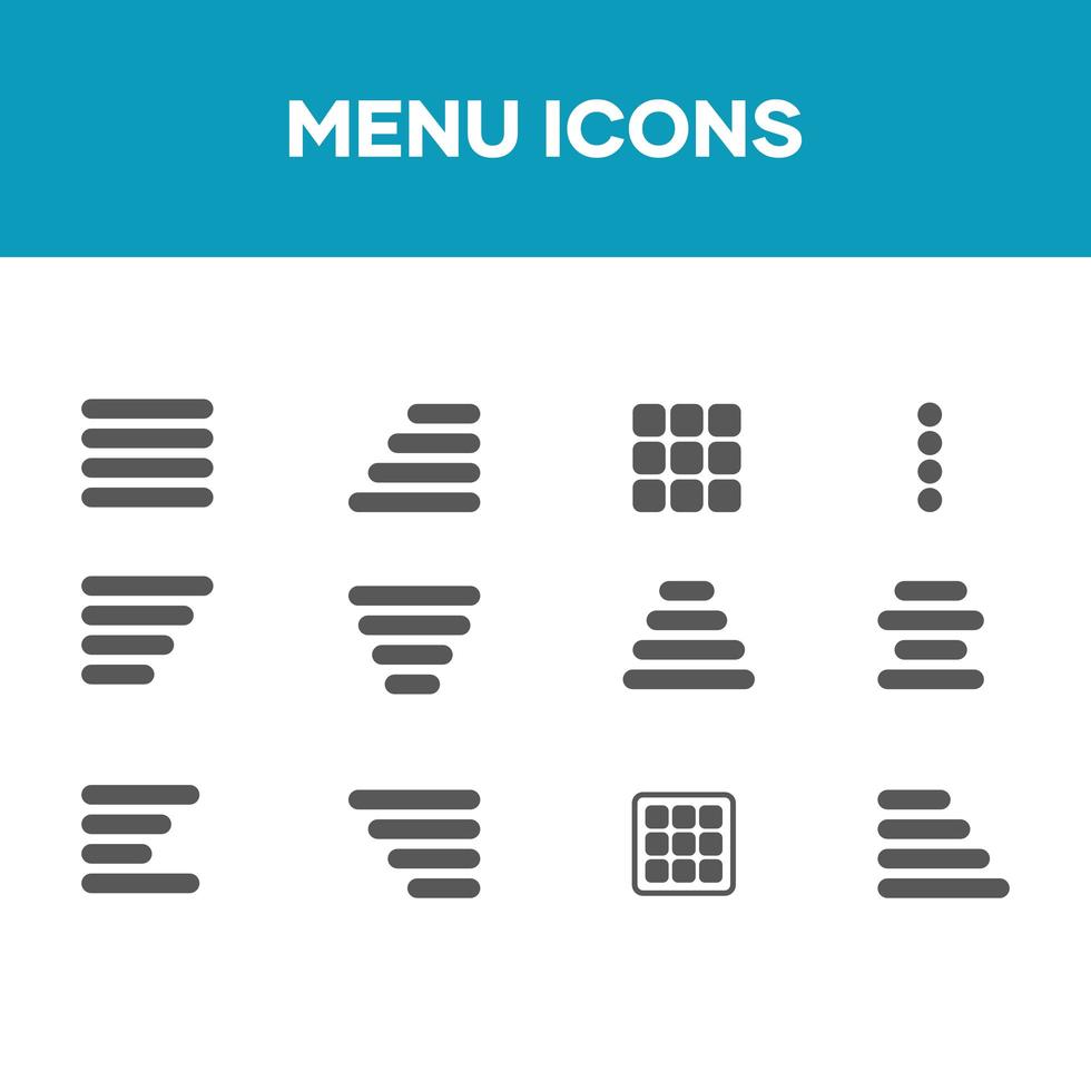 pictogrammenset menu, vector pictogram