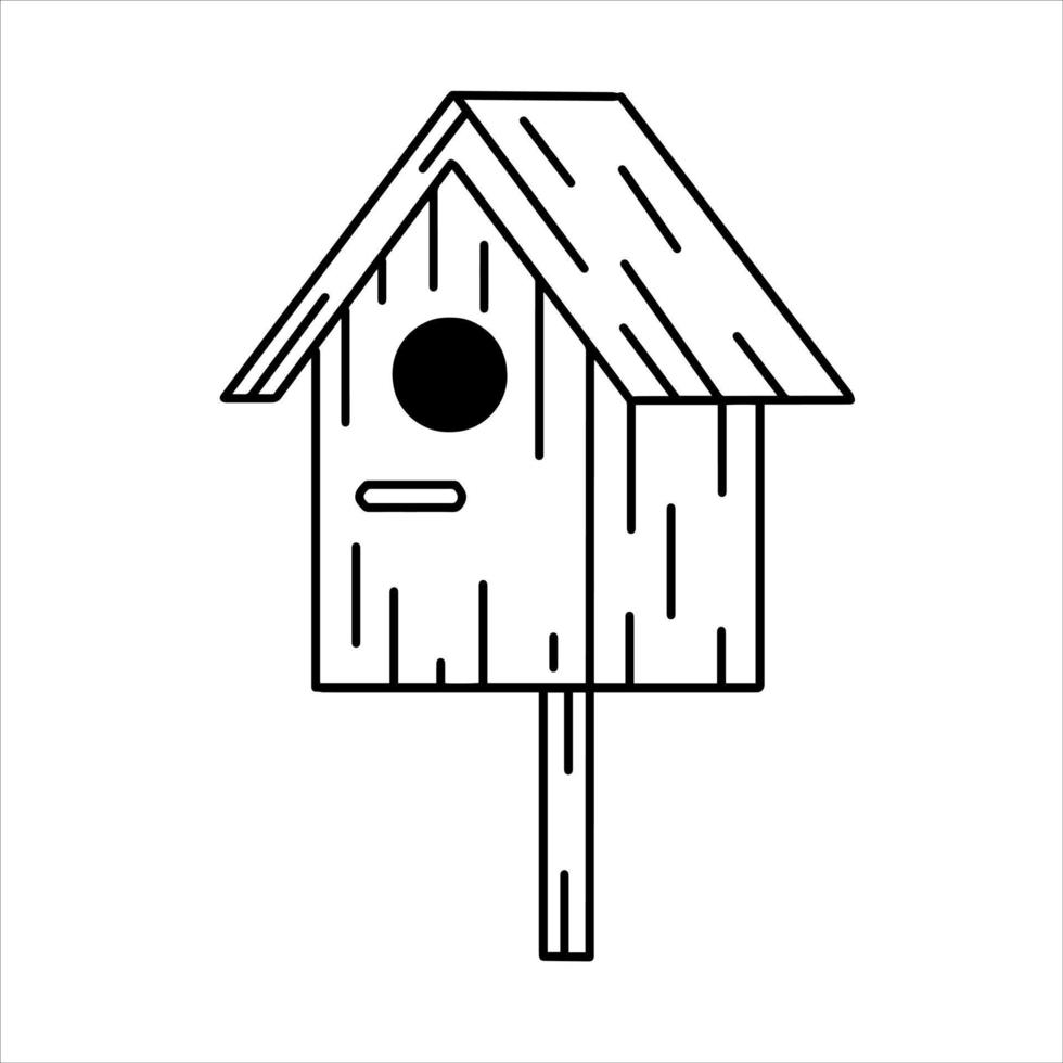 houten vogelhuisje. huis voor vogel. eigengemaakt nest voor dier. vector