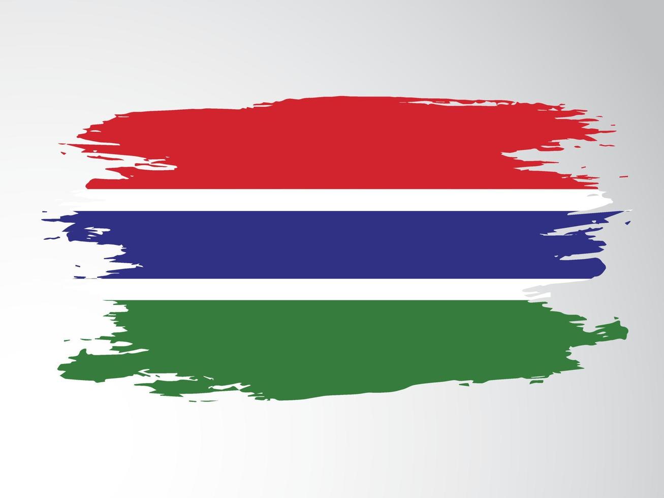 vlag van de Gambia geschilderd met een borstel vector