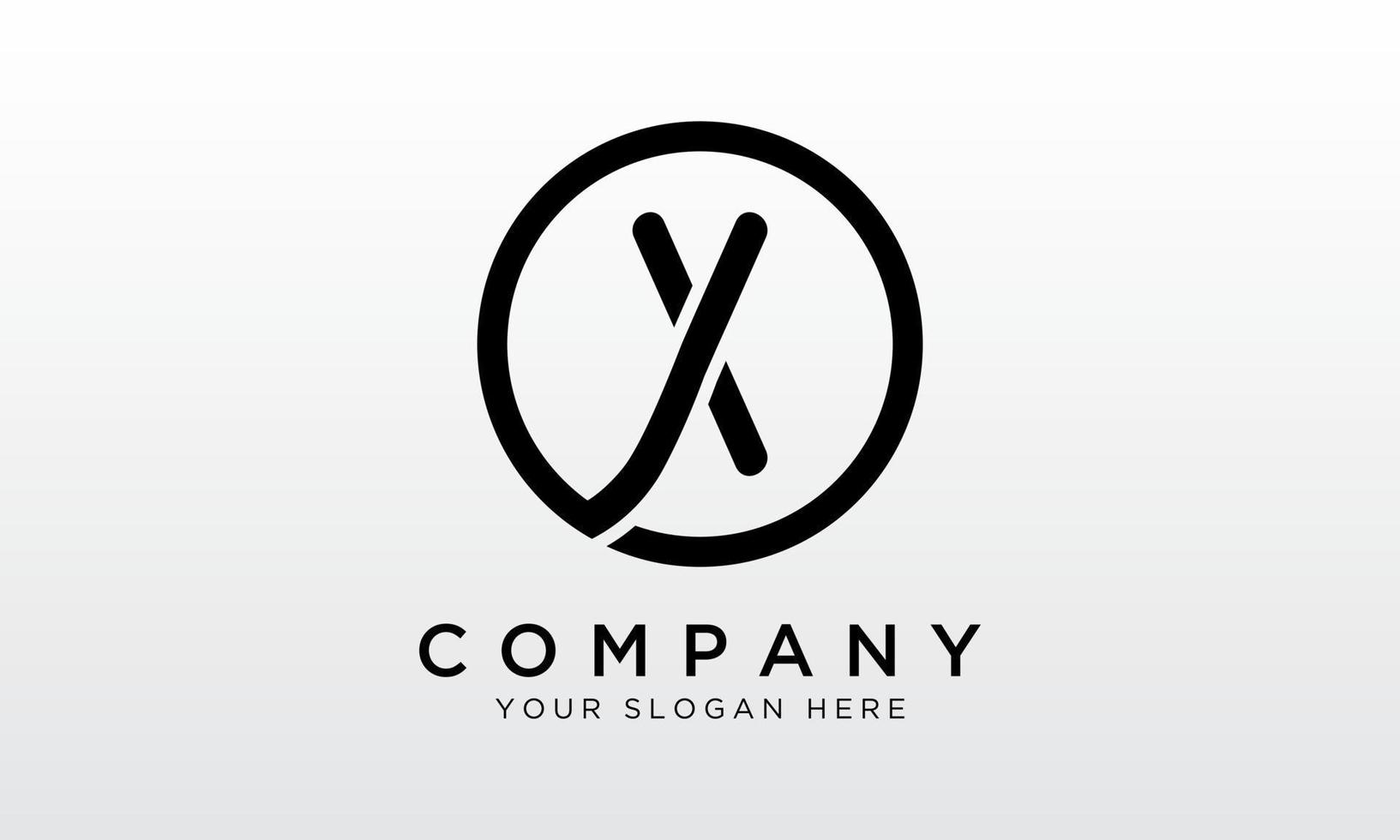 eerste brief X logo met cirkel vorm geven aan. modern uniek creatief X logo ontwerp vector sjabloon.