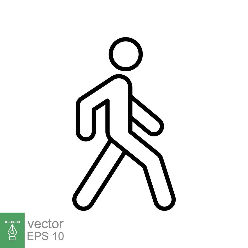 wandelen lijn icoon. gemakkelijk schets stijl. voetganger, Mens, pictogram, menselijk, kant, loopbrug concept symbool. vector illustratie geïsoleerd Aan wit achtergrond. eps 10.