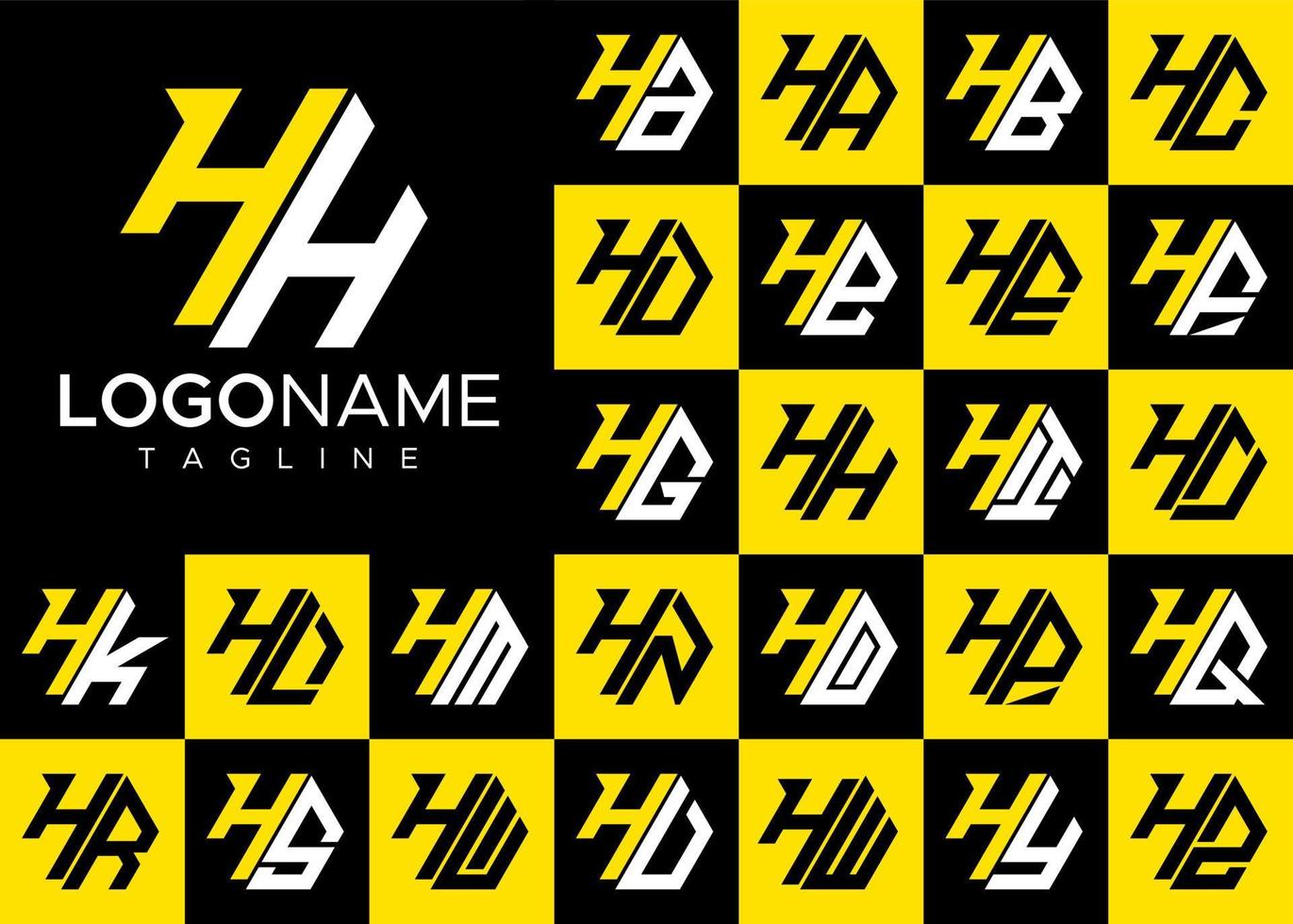 reeks van zeshoek h brief logo ontwerp. modern brief h logo sjabloon bundel. vector