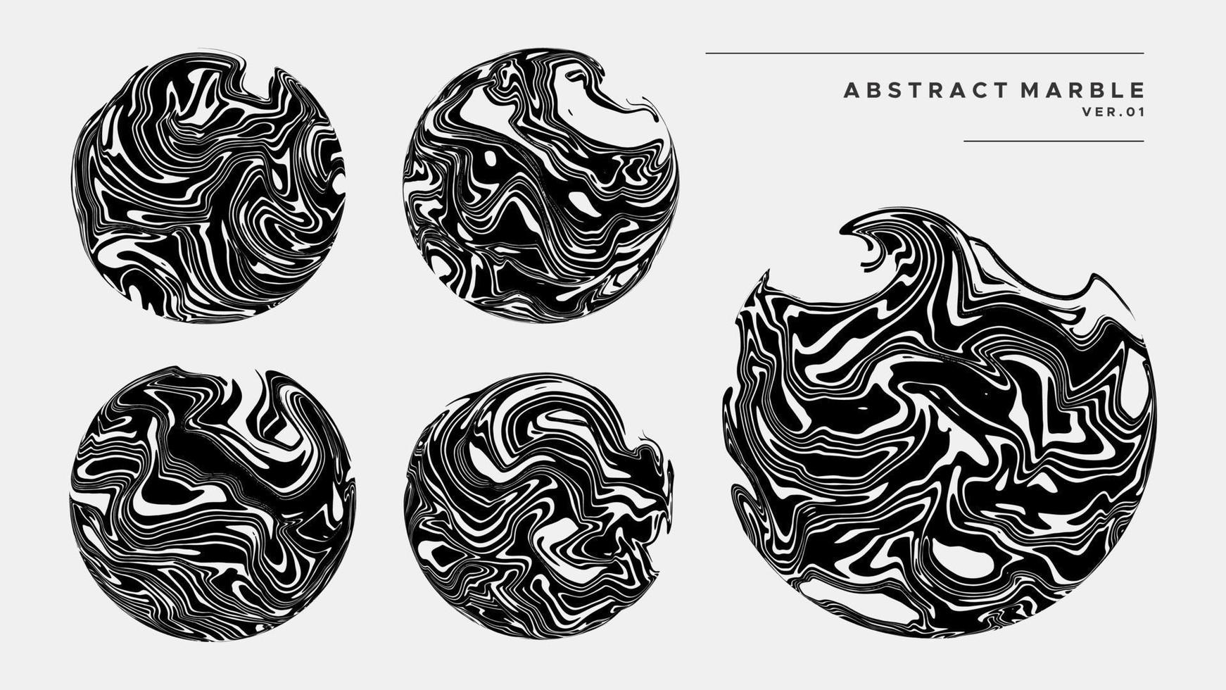 abstract inkt marmeren cirkel illustratie set. vloeistof marmeren ontwerp verzameling. vector