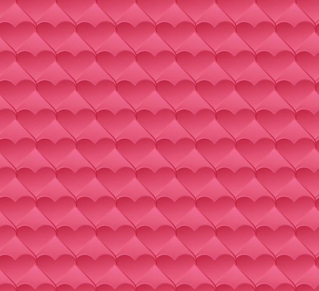 roze helling harten naadloos patroon, vector illustratie.