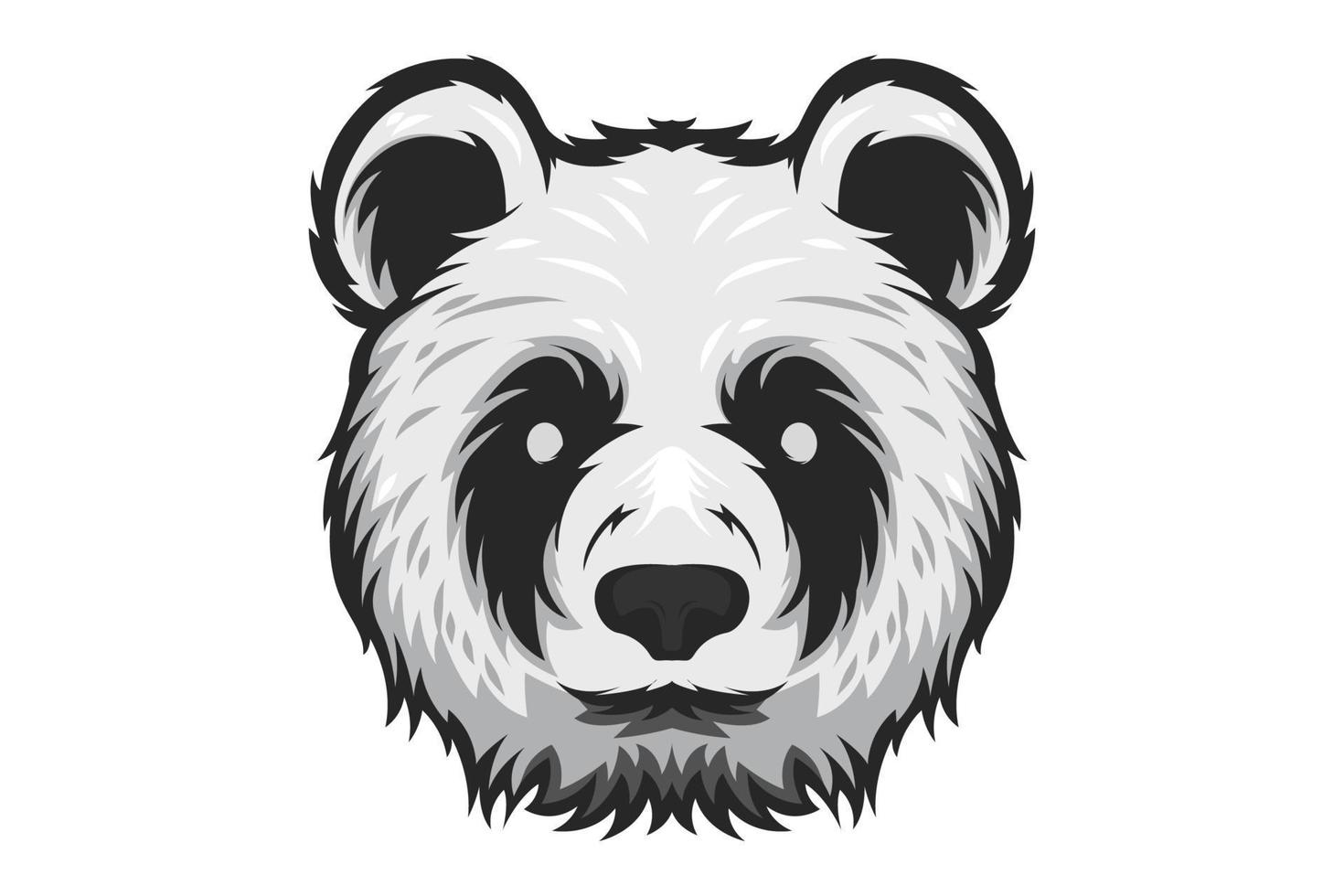 panda hoofd vector logo illlustration