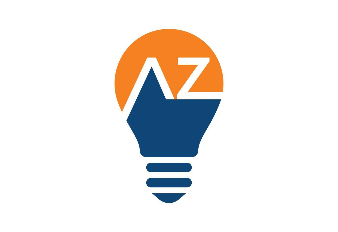creatief lamp logo met brief, vector ontwerp concept