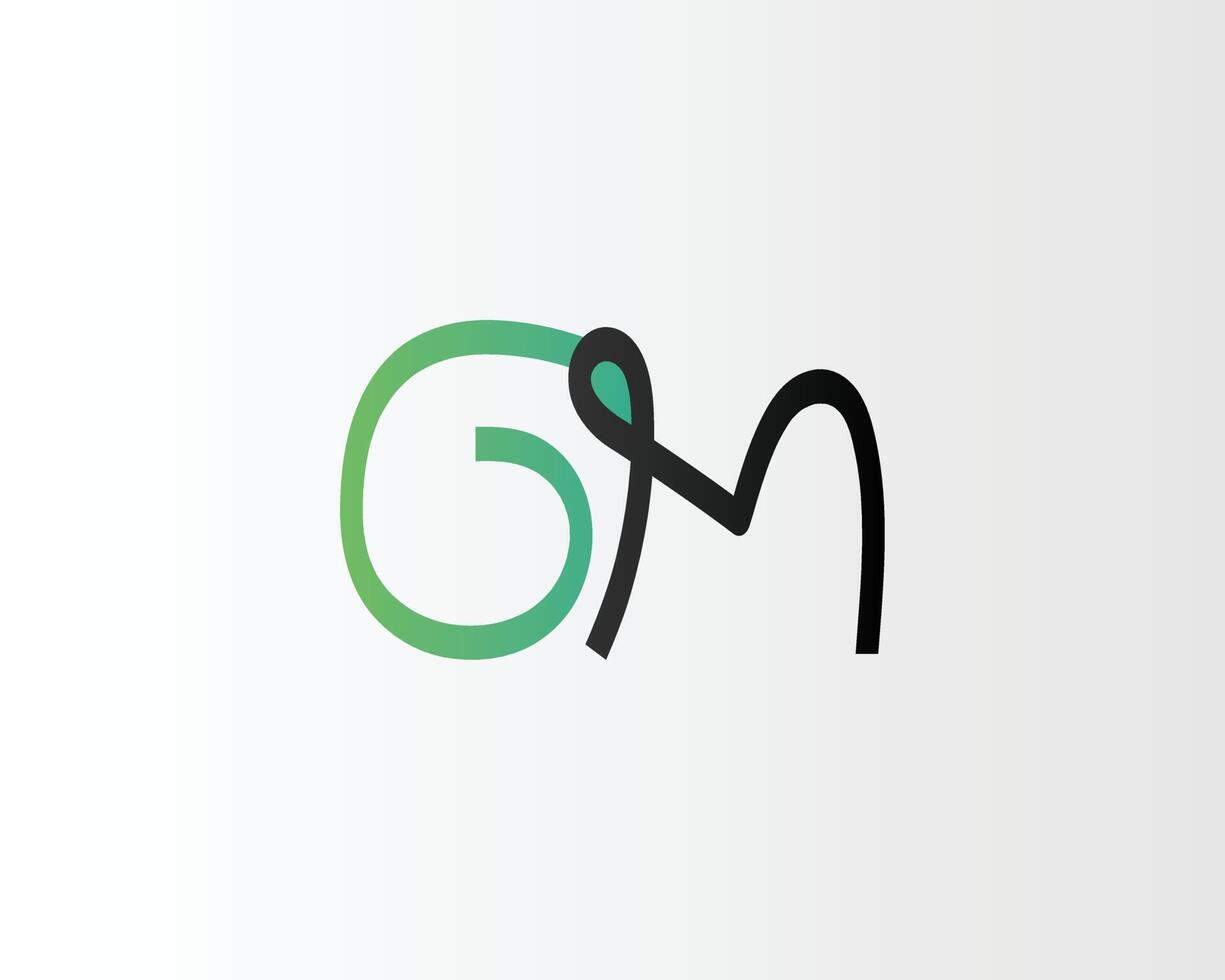 creatief brief gm logo ontwerp vector