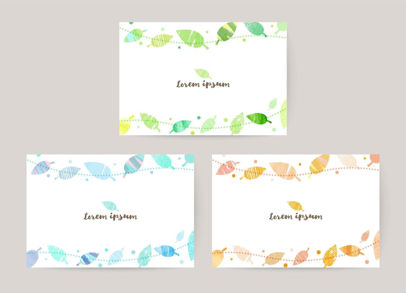 vector kaart ontwerp sjabloon met kleurrijk bladeren, waterverf decoratie Aan wit achtergrond reeks