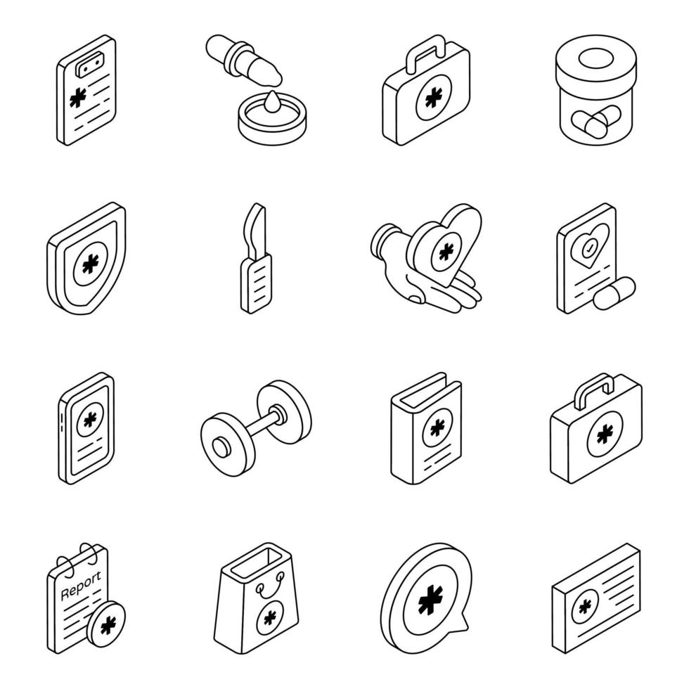 pak medische lineaire pictogrammen vector