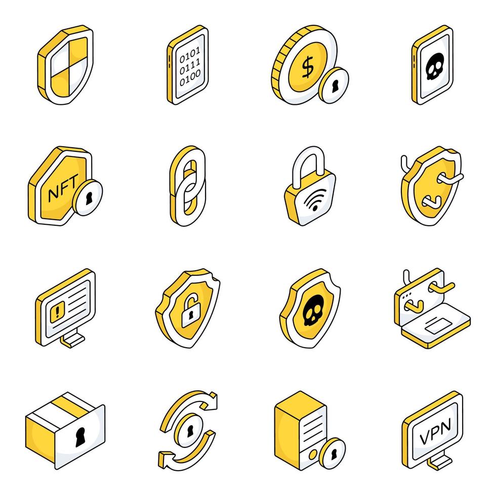 pakket beveiligings- en beschermingspictogrammen vector