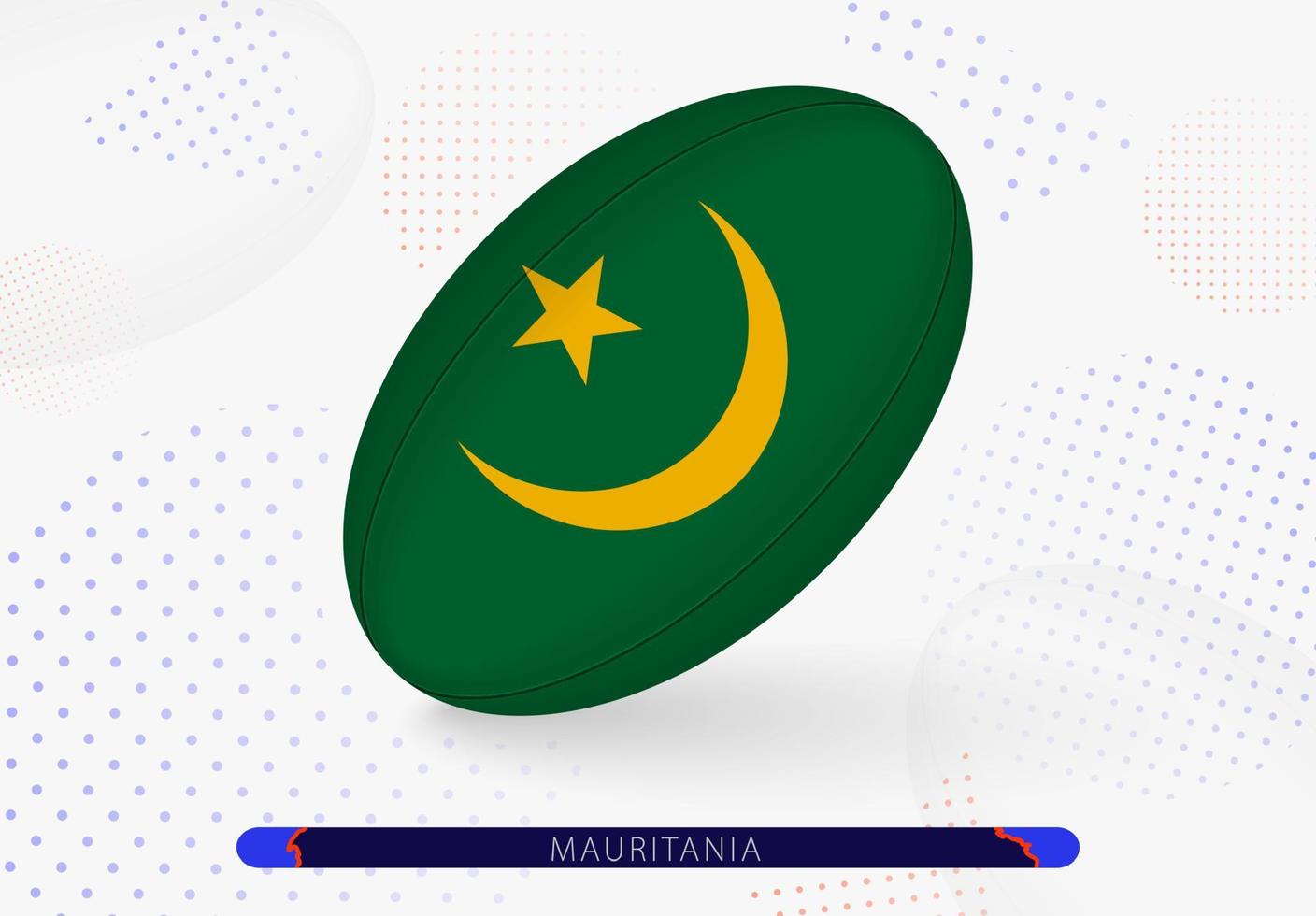 rugby bal met de vlag van mauritania Aan het. uitrusting voor rugby team van Mauritanië. vector