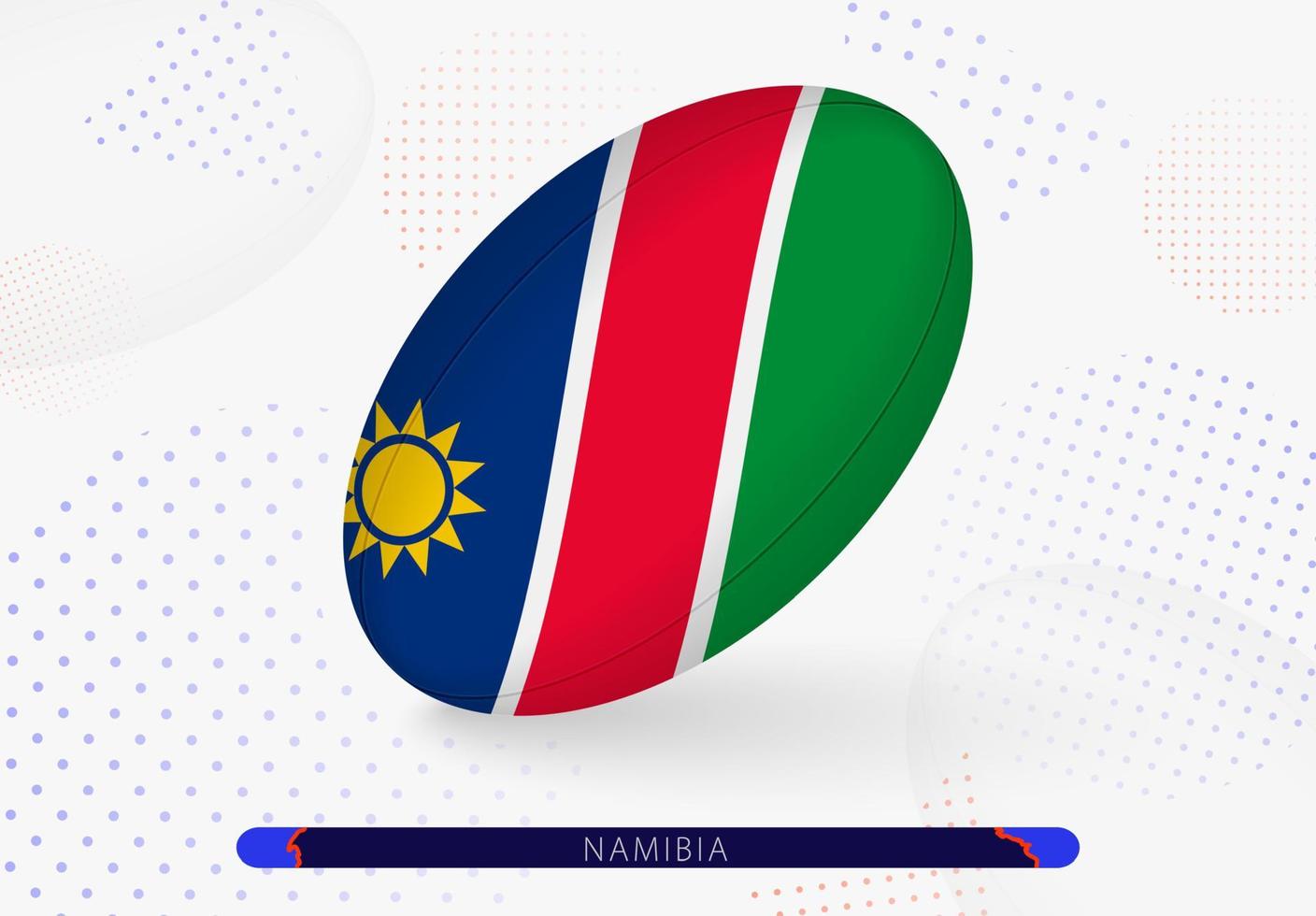 rugby bal met de vlag van Namibië Aan het. uitrusting voor rugby team van Namibië. vector