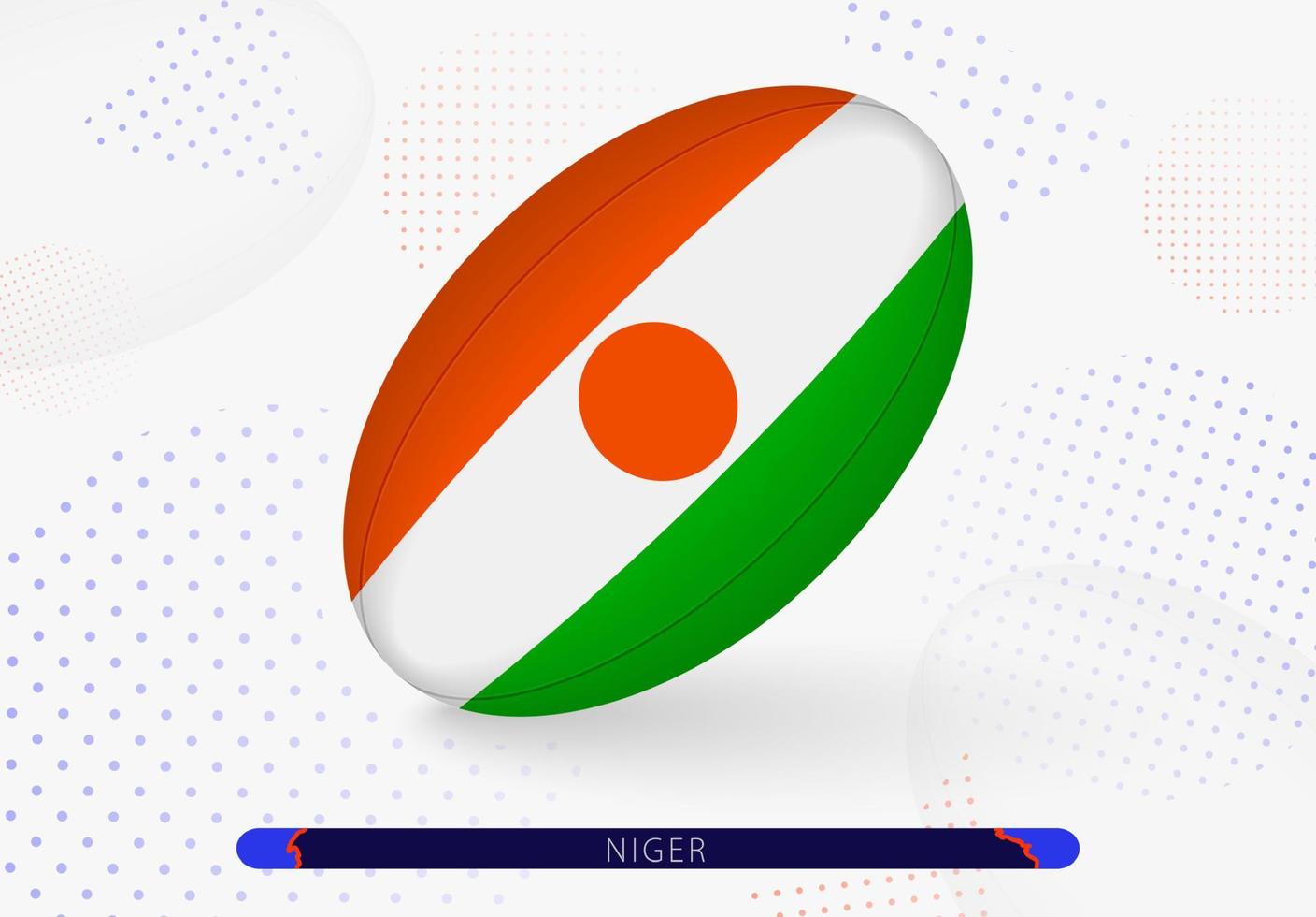 rugby bal met de vlag van Niger Aan het. uitrusting voor rugby team van Niger. vector