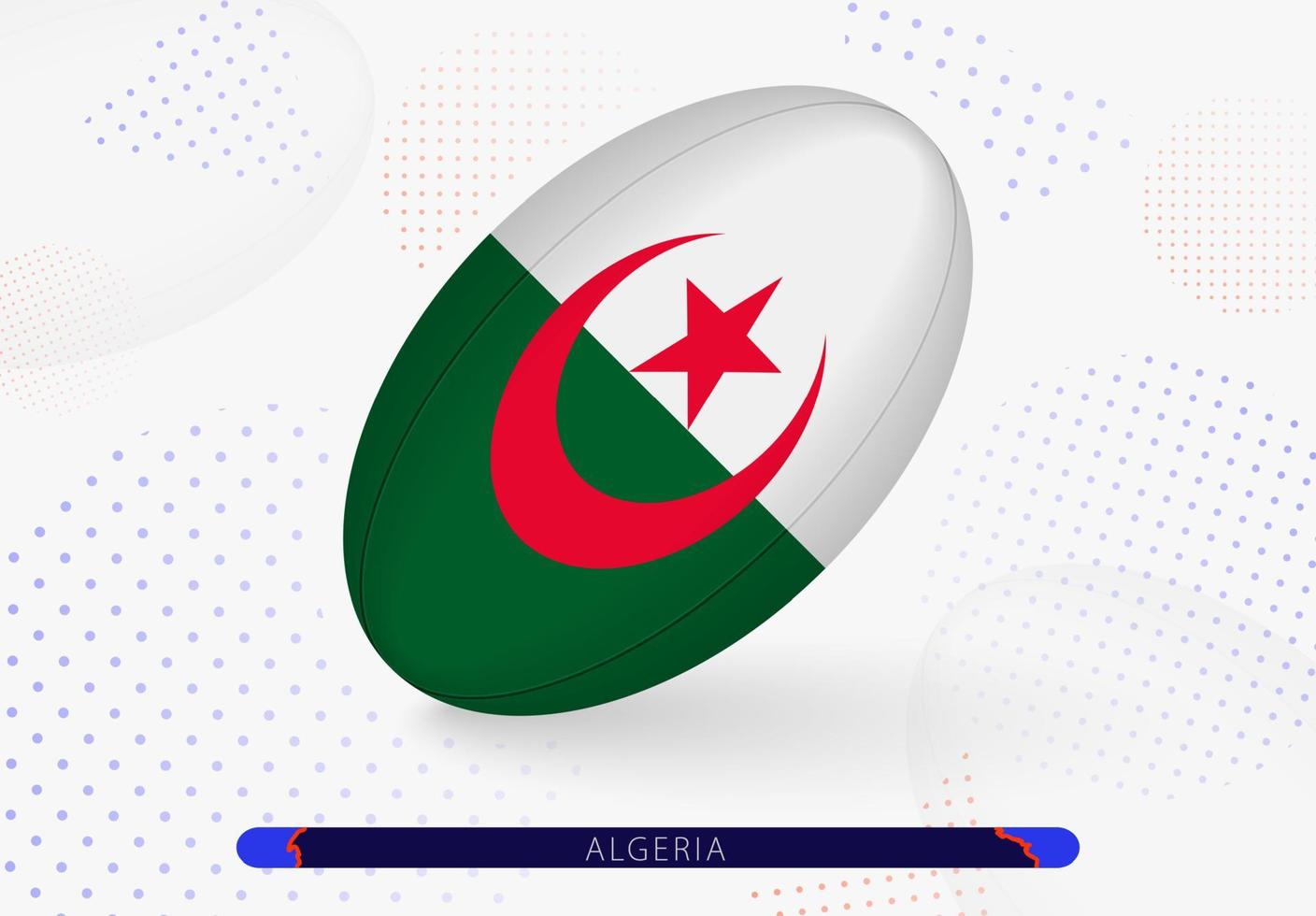 rugby bal met de vlag van Algerije Aan het. uitrusting voor rugby team van Algerije. vector