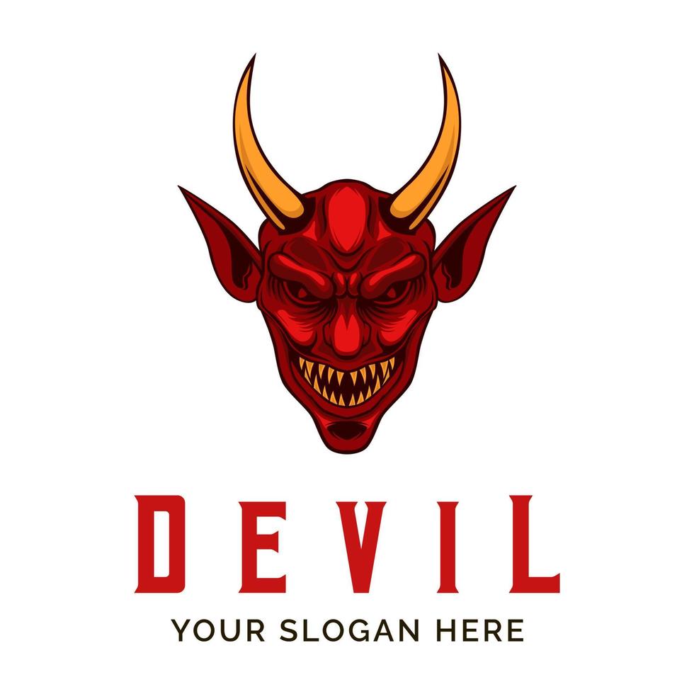 duivel logo. duivel demon mascotte logo vector ontwerp sjabloon