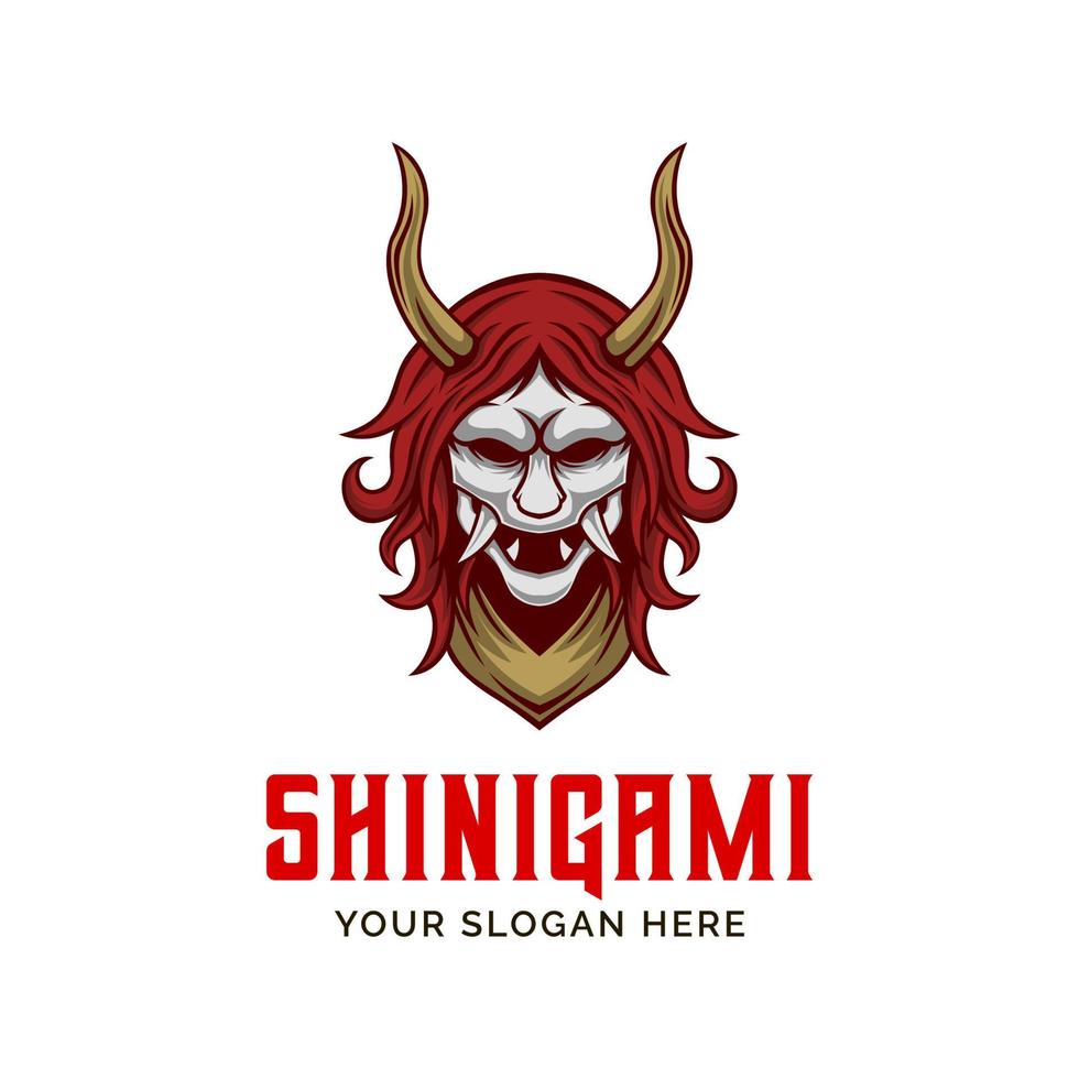 shinigami logo. ronin oni demon vector mascotte sjabloon