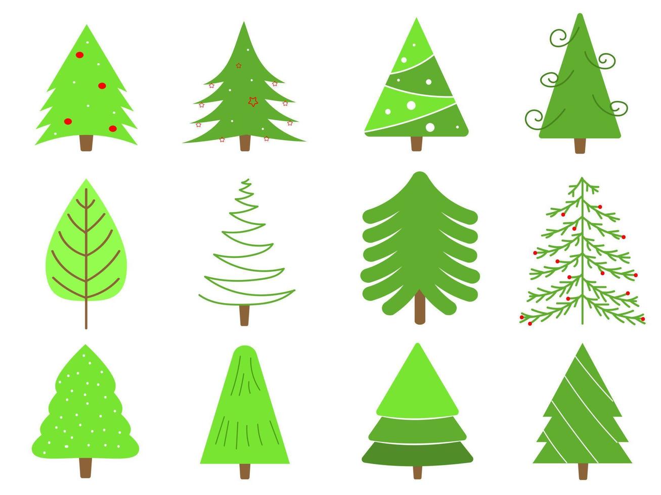 verzameling van bomen icoon. kan worden gebruikt naar illustreren ieder natuur of gezond levensstijl onderwerp. boom voor Kerstmis concept. vector