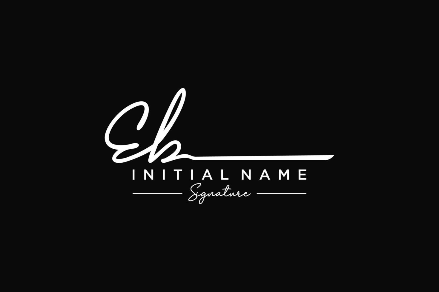 eerste eb handtekening logo sjabloon vector. hand- getrokken schoonschrift belettering vector illustratie.