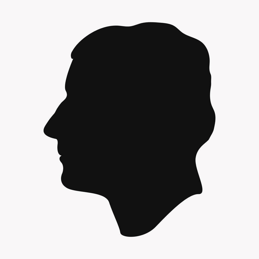 vector zwart silhouetten Mens in profiel Aan wit achtergrond