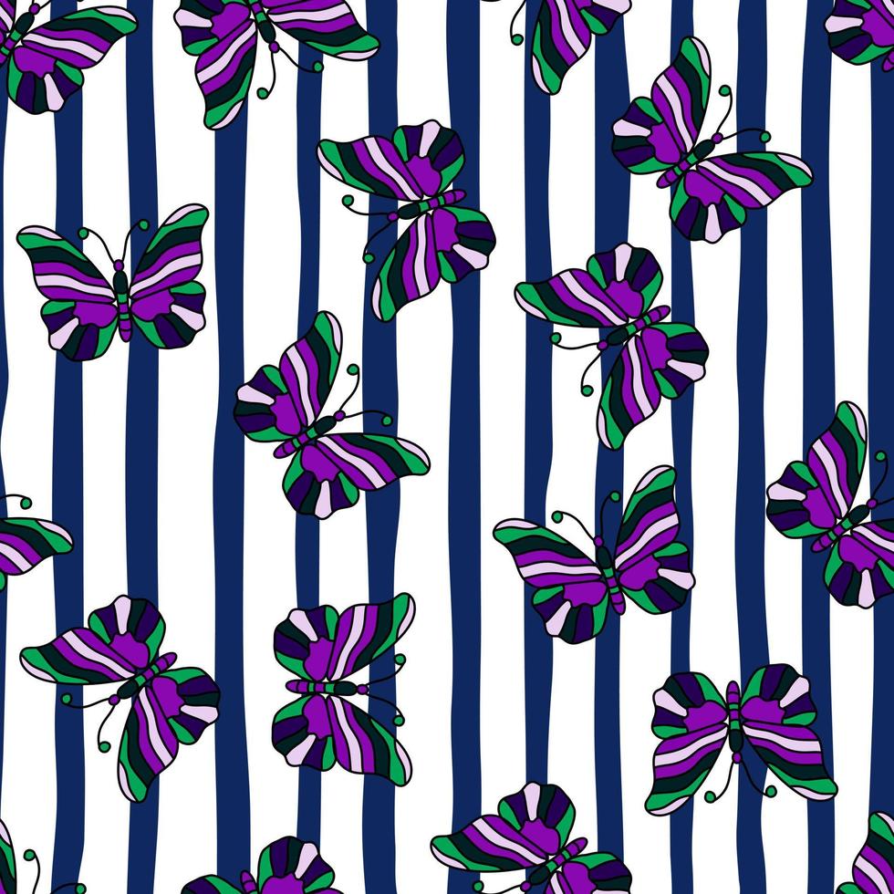 naadloos patroon met gestileerde vlinders. vector