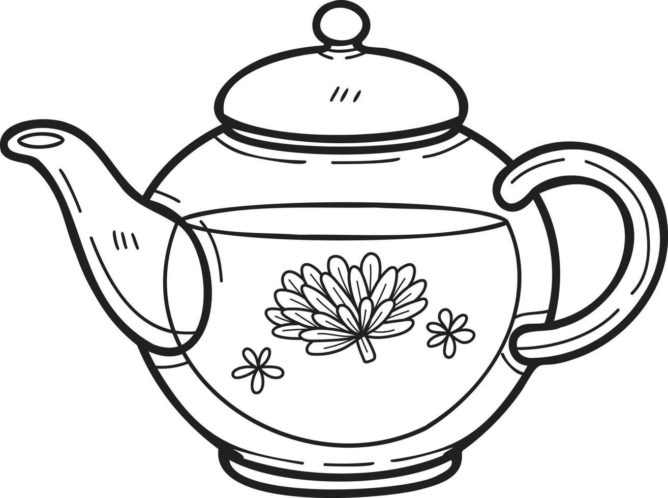 hand- getrokken Engels stijl theepot illustratie in tekening stijl vector