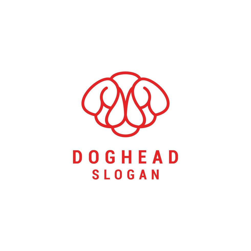 hond hoofd logo ontwerp icoon sjabloon vector