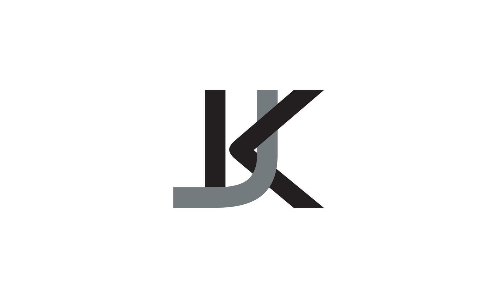 alfabet brieven initialen monogram logo jk, jk, k en j vector