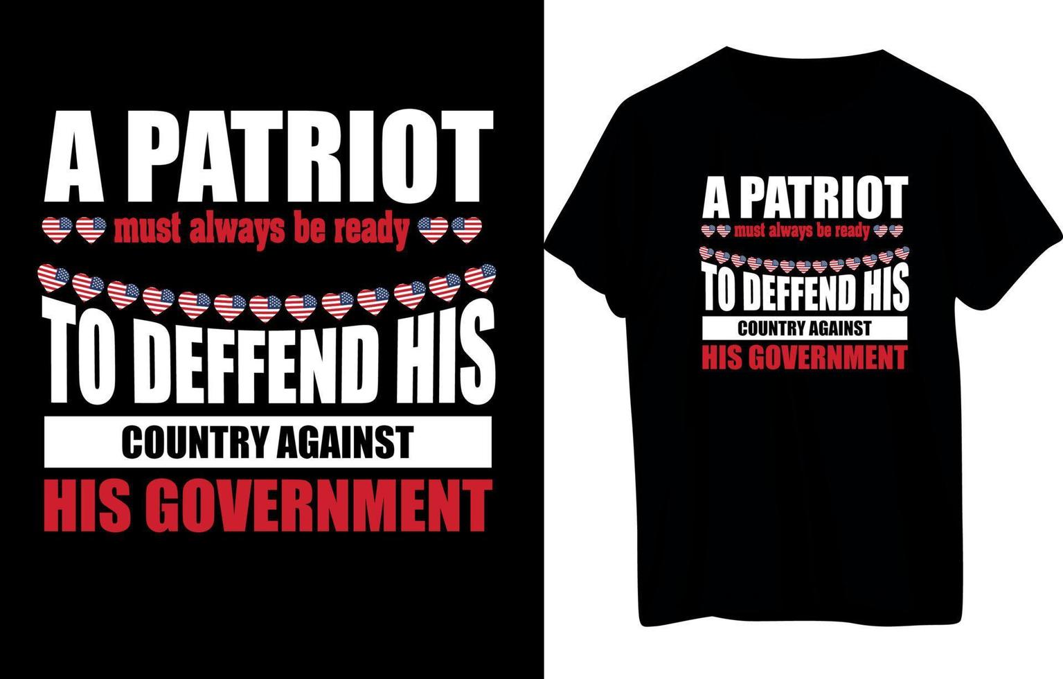 patriot t-shirt ontwerp vector