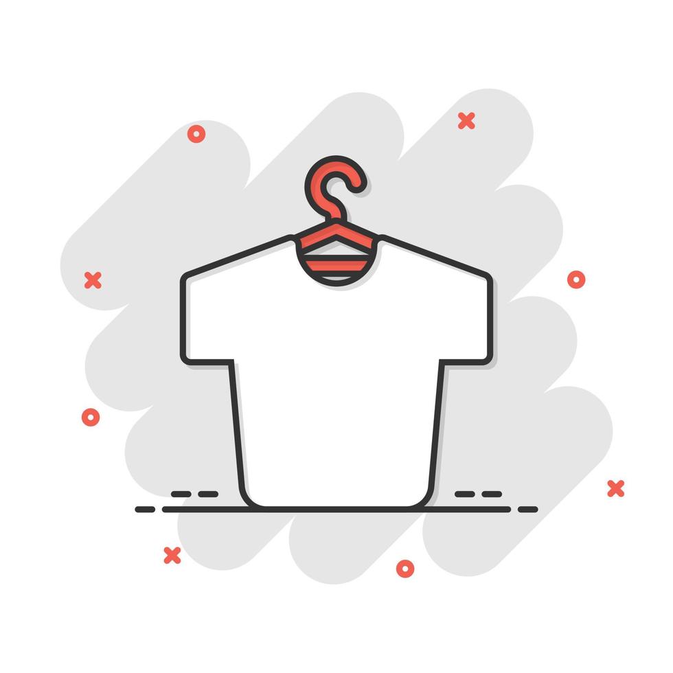 t-shirt icoon in grappig stijl. gewoontjes kleren tekenfilm vector illustratie Aan wit geïsoleerd achtergrond. polo slijtage plons effect bedrijf concept.