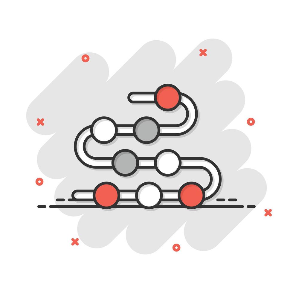 tijdlijn icoon in grappig stijl. vooruitgang tekenfilm vector illustratie Aan wit geïsoleerd achtergrond. diagram plons effect bedrijf concept.