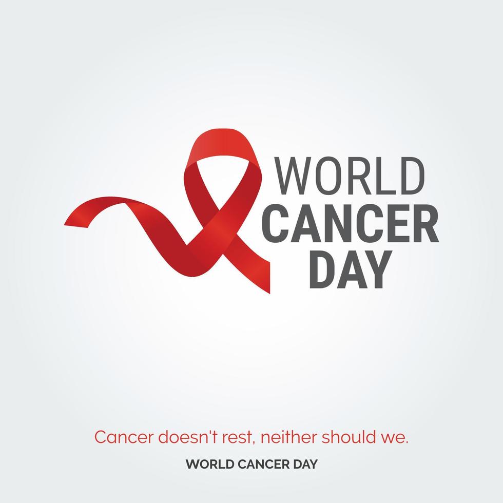 kanker niet rust uit. geen van beide zou moeten wij - wereld kanker dag vector