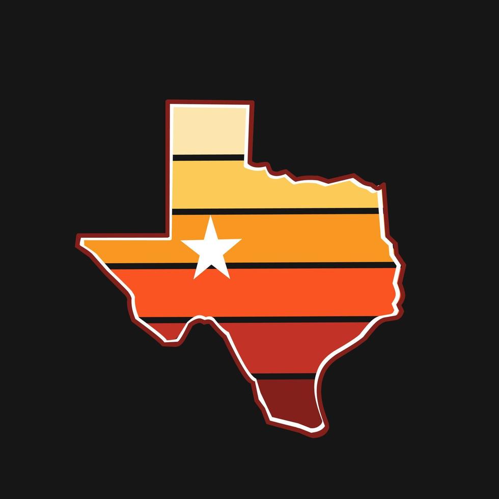 illustratie vector van Texas kaart in zomer achtergrond met lang toeter perfect voor afdrukken, symbool, enz.
