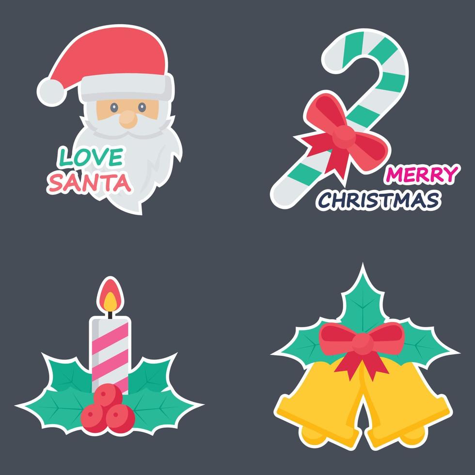 Kerstmis stickers verzameling vector