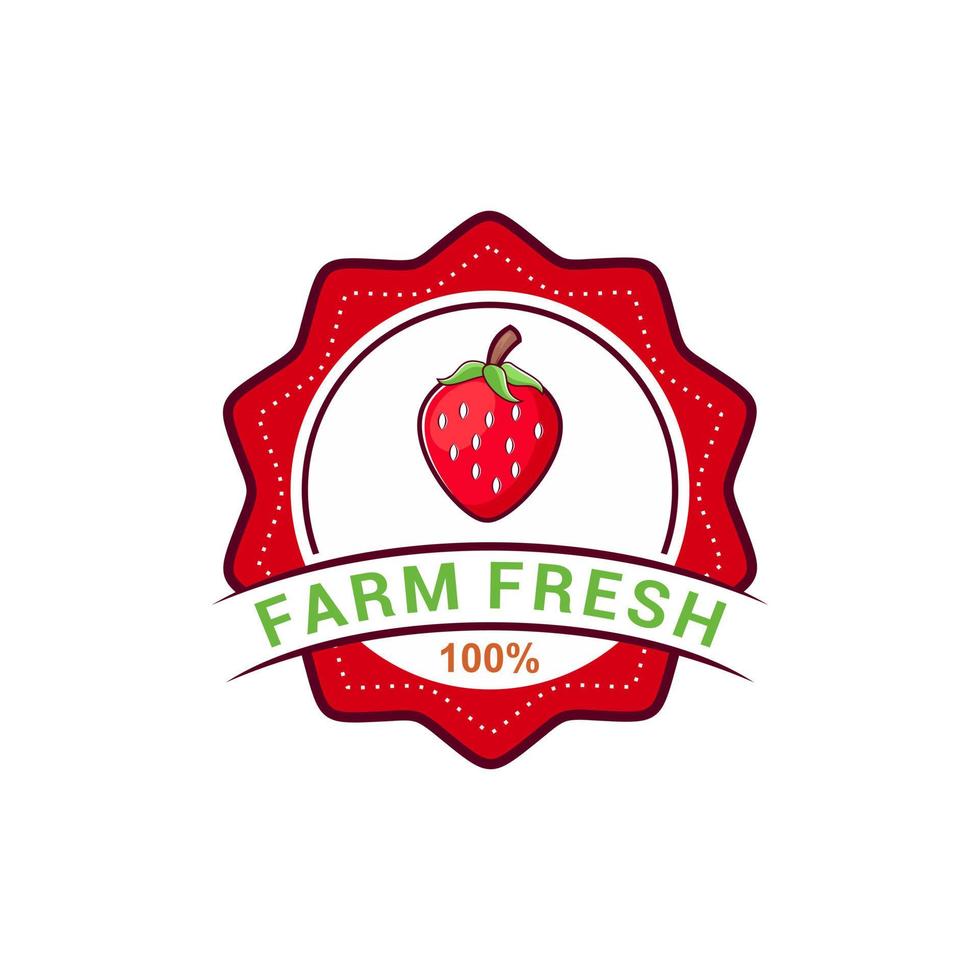 aardbei fruit logo vector sjabloon