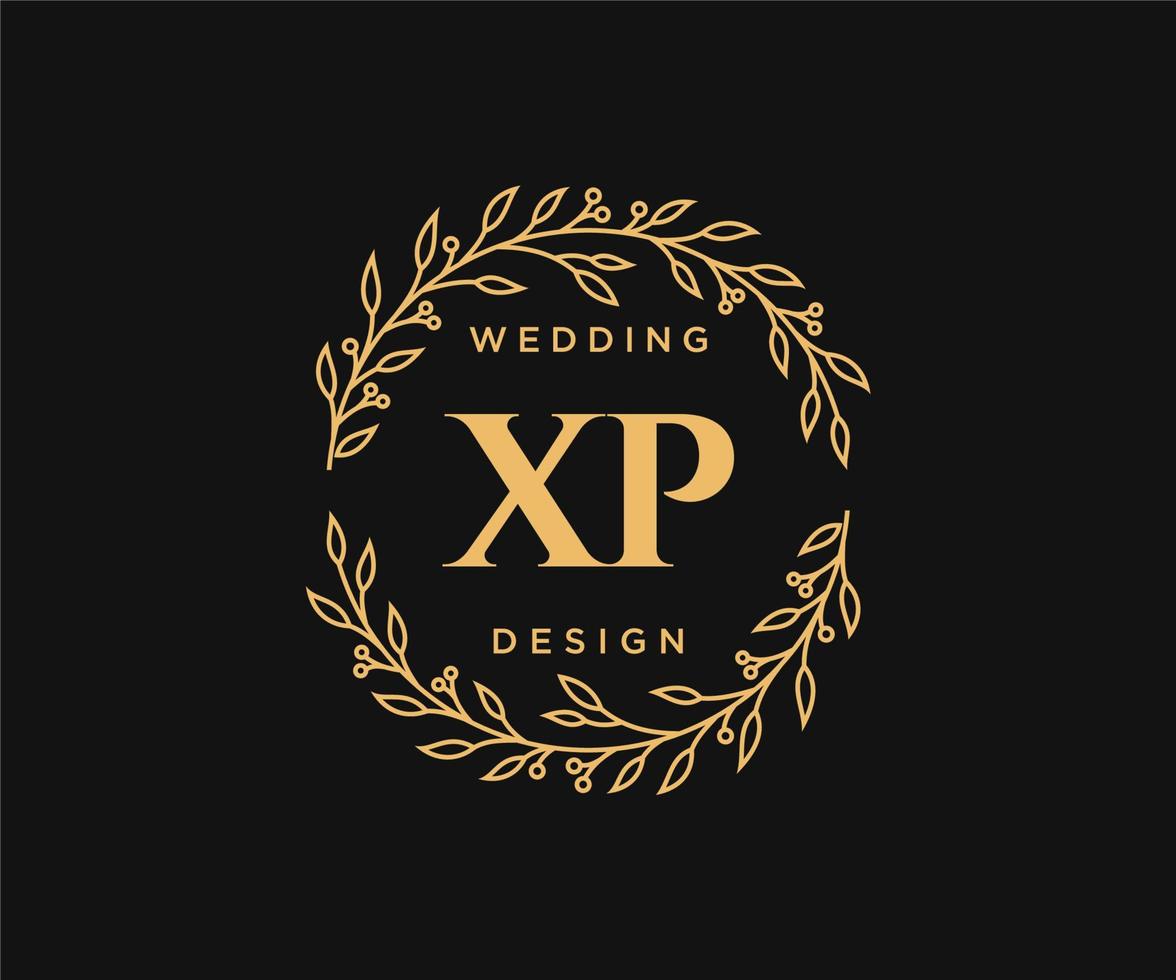 xp initialen brief bruiloft monogram logos verzameling, hand- getrokken modern minimalistisch en bloemen Sjablonen voor uitnodiging kaarten, opslaan de datum, elegant identiteit voor restaurant, boetiek, cafe in vector
