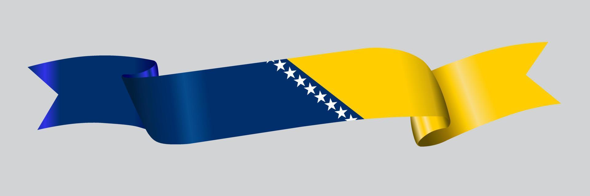 3d vlag van Bosnië en herzegovina Aan lintje. vector