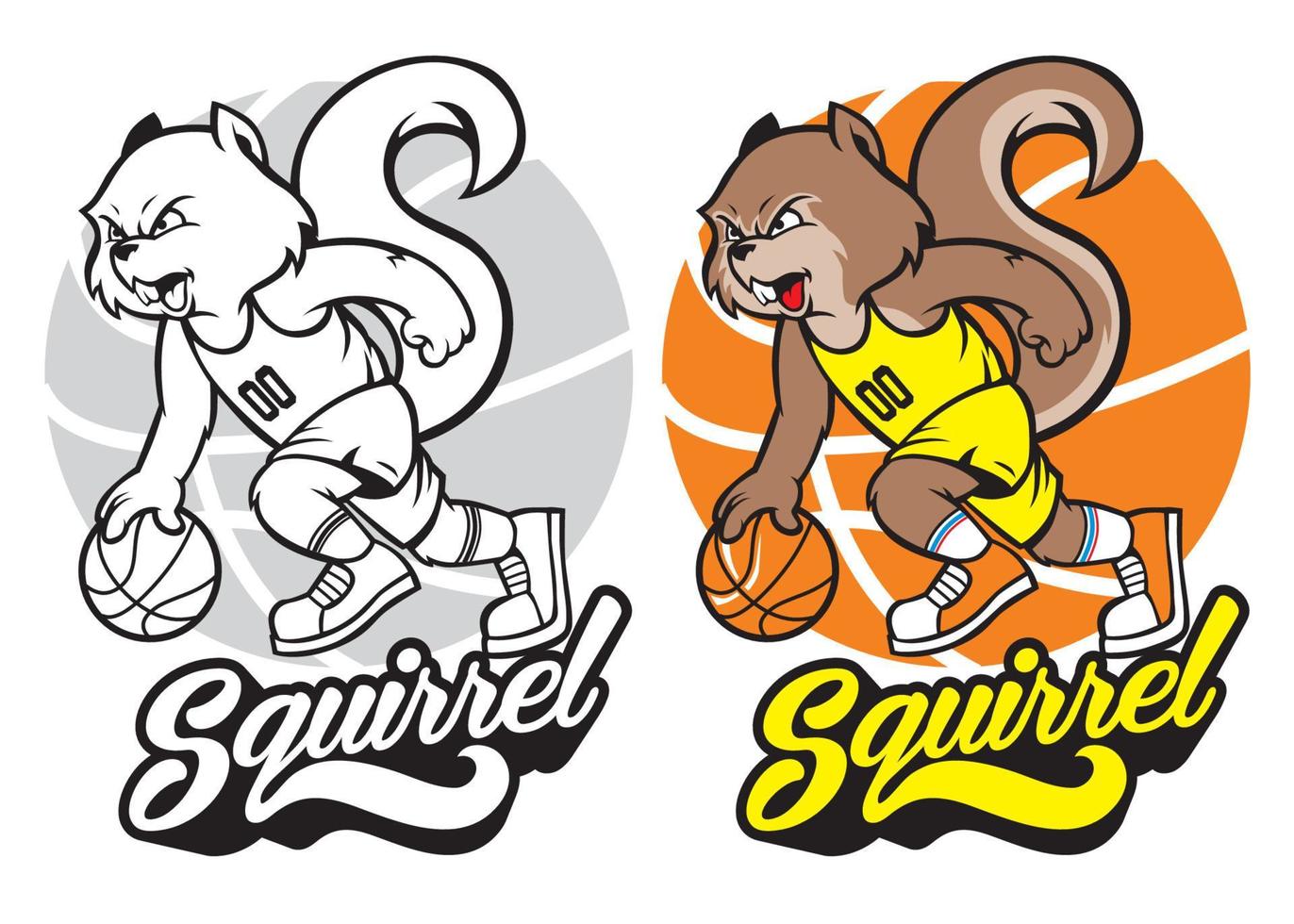 eekhoorn basketbal mascotte vector