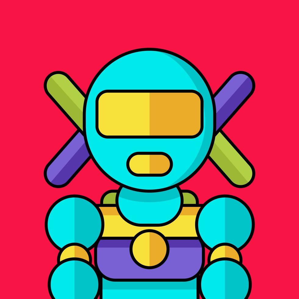 vol kleur en schattig robot vector illustratie