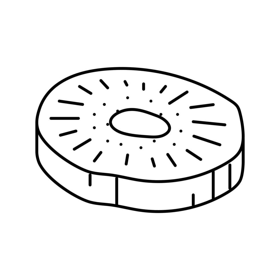 plak fruit kiwi lijn icoon vector illustratie