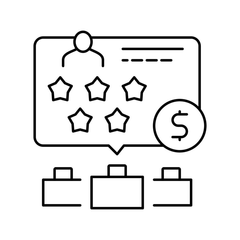 verleden werkgevers beoordelen lijn pictogram vectorillustratie vector