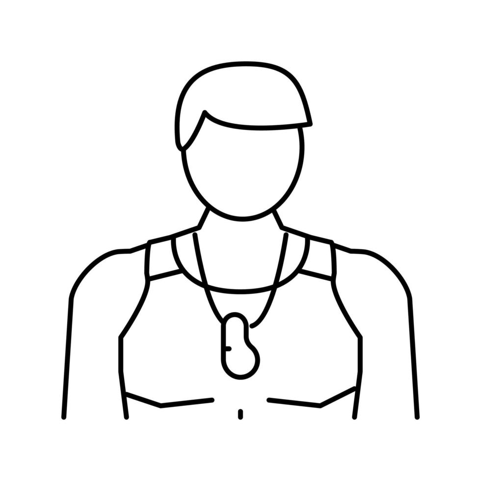 trainer atleet man lijn pictogram vectorillustratie vector